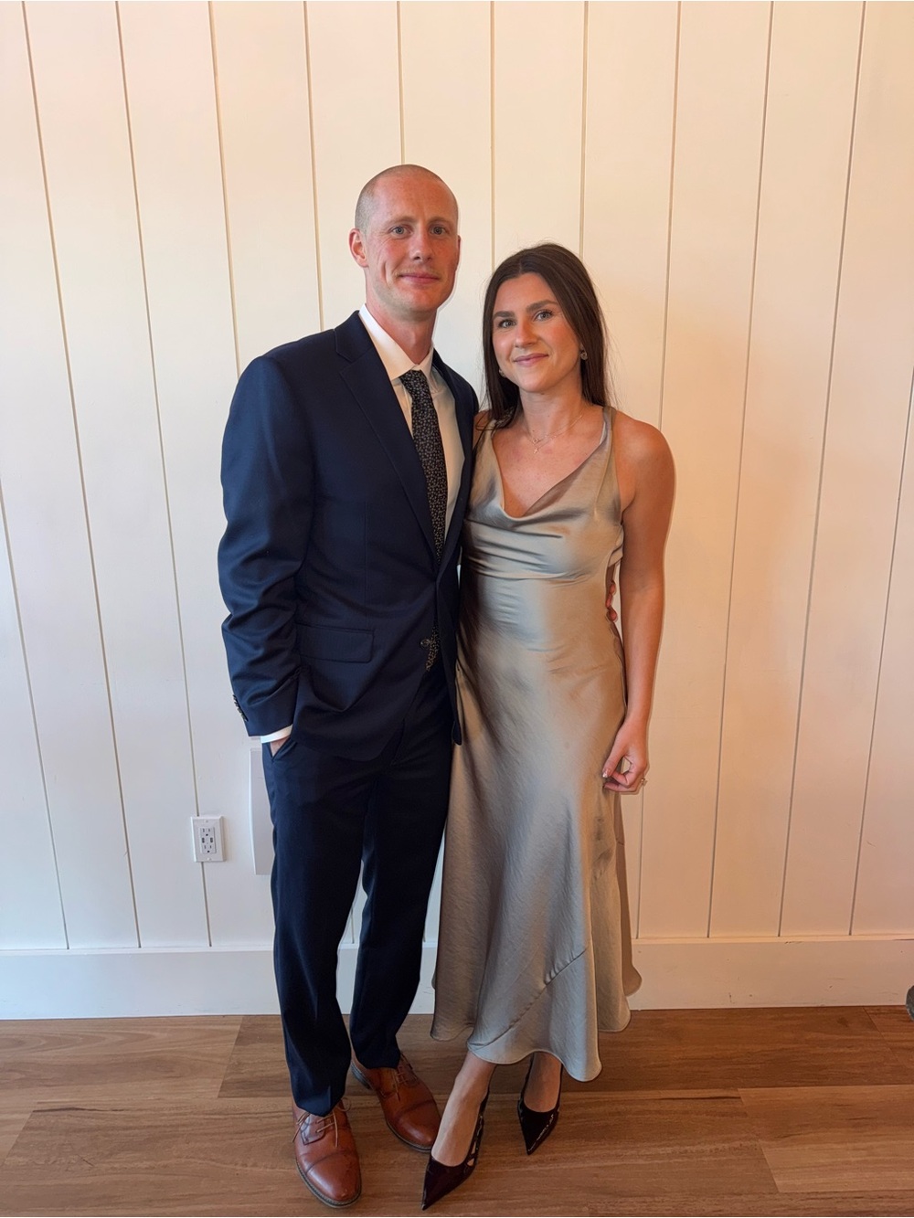 Zara Satin Slip Dress in Champagne